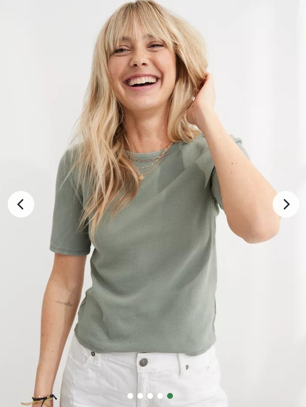Aerie Feelin' Good Knit Half Sleeve T-Shirt